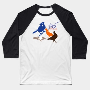 Blue J and The Pigeons Silhouette Baseball T-Shirt